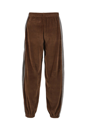 SIDE LINE SWEAT PANT - C/PE VELOUR / BRW
