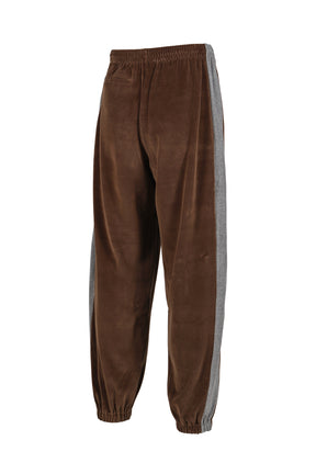 SIDE LINE SWEAT PANT - C/PE VELOUR / BRW