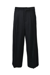 TUCK WIDE SLACKS / NAV STRIPE