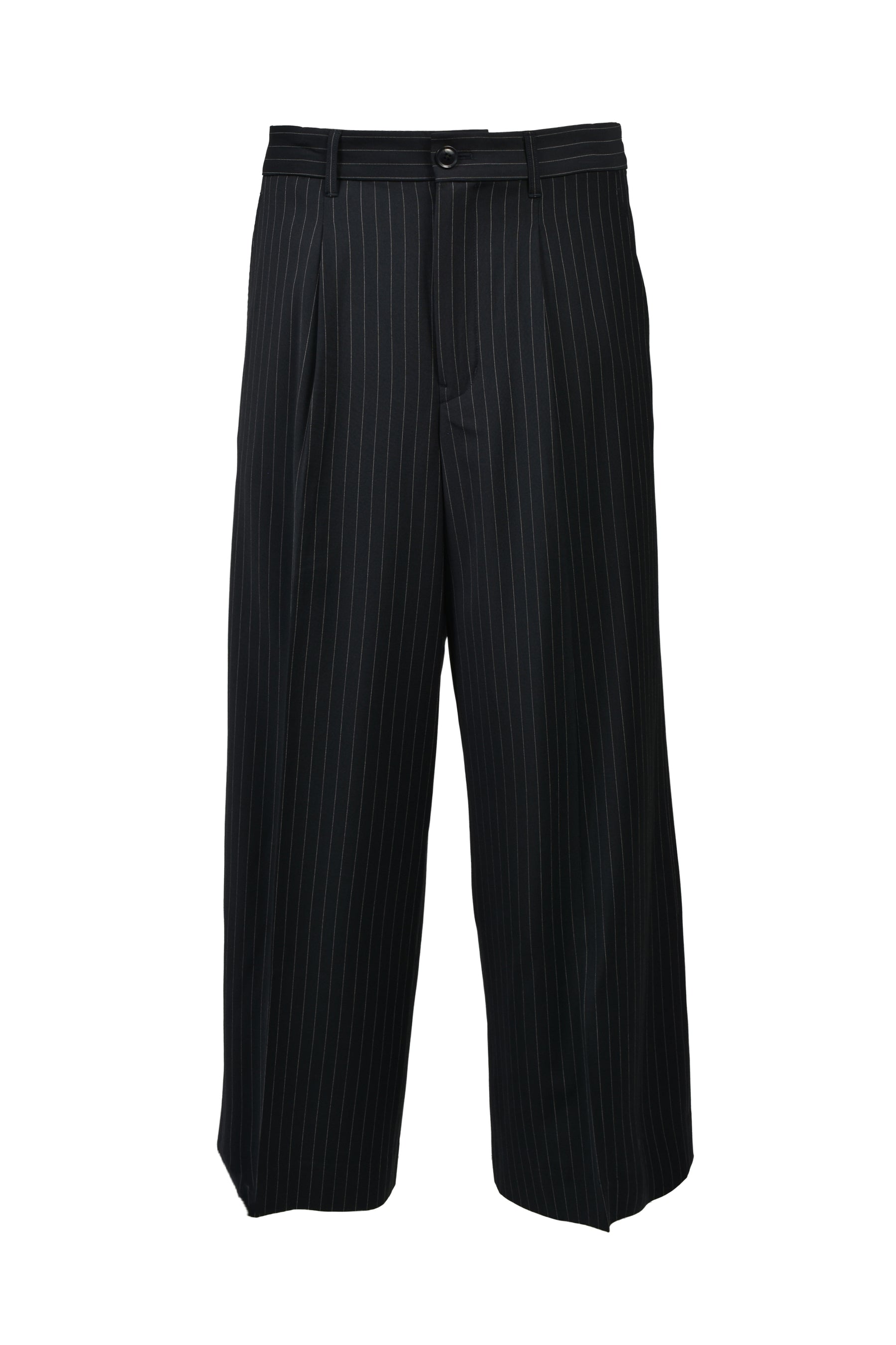 TUCK WIDE SLACKS / NAV STRIPE