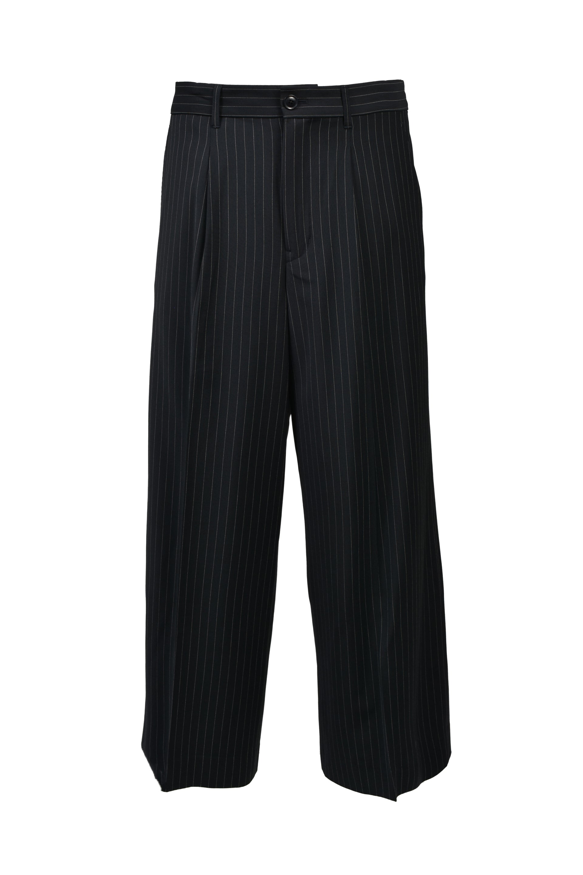 TUCK WIDE SLACKS / NAV STRIPE