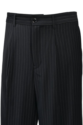 TUCK WIDE SLACKS / NAV STRIPE