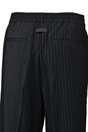 TUCK WIDE SLACKS / NAV STRIPE