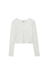 G CLASSIC V-NECK LONG SLEEVE / WHT