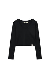 G CLASSIC V-NECK LONG SLEEVE / BLK 