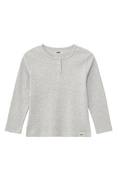 3/4 BUTTON FLY TEE / MELANGE GRY