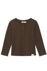 3/4 BUTTON FLY TEE / CHOCO BRWN