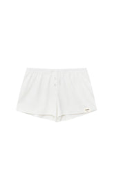 BUTTON FLY MINI SHORTS / WHT