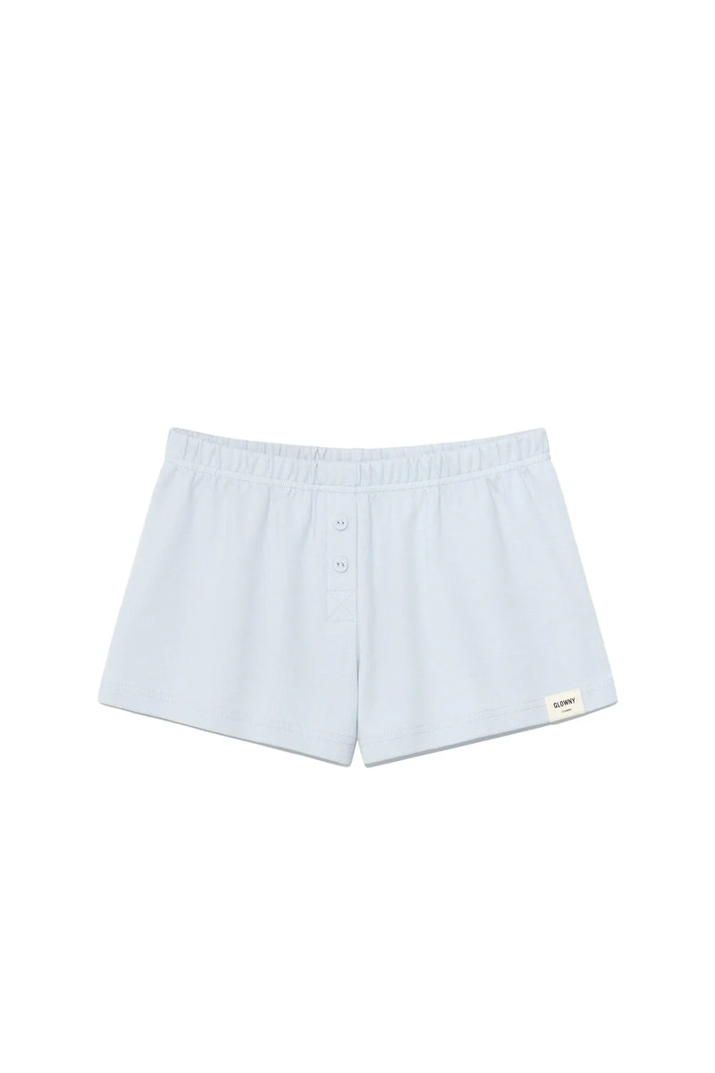 BUTTON FLY MINI SHORTS / COTTON CANDY SKY BLU