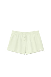 BUTTON FLY MINI SHORTS / PISTACHIO 