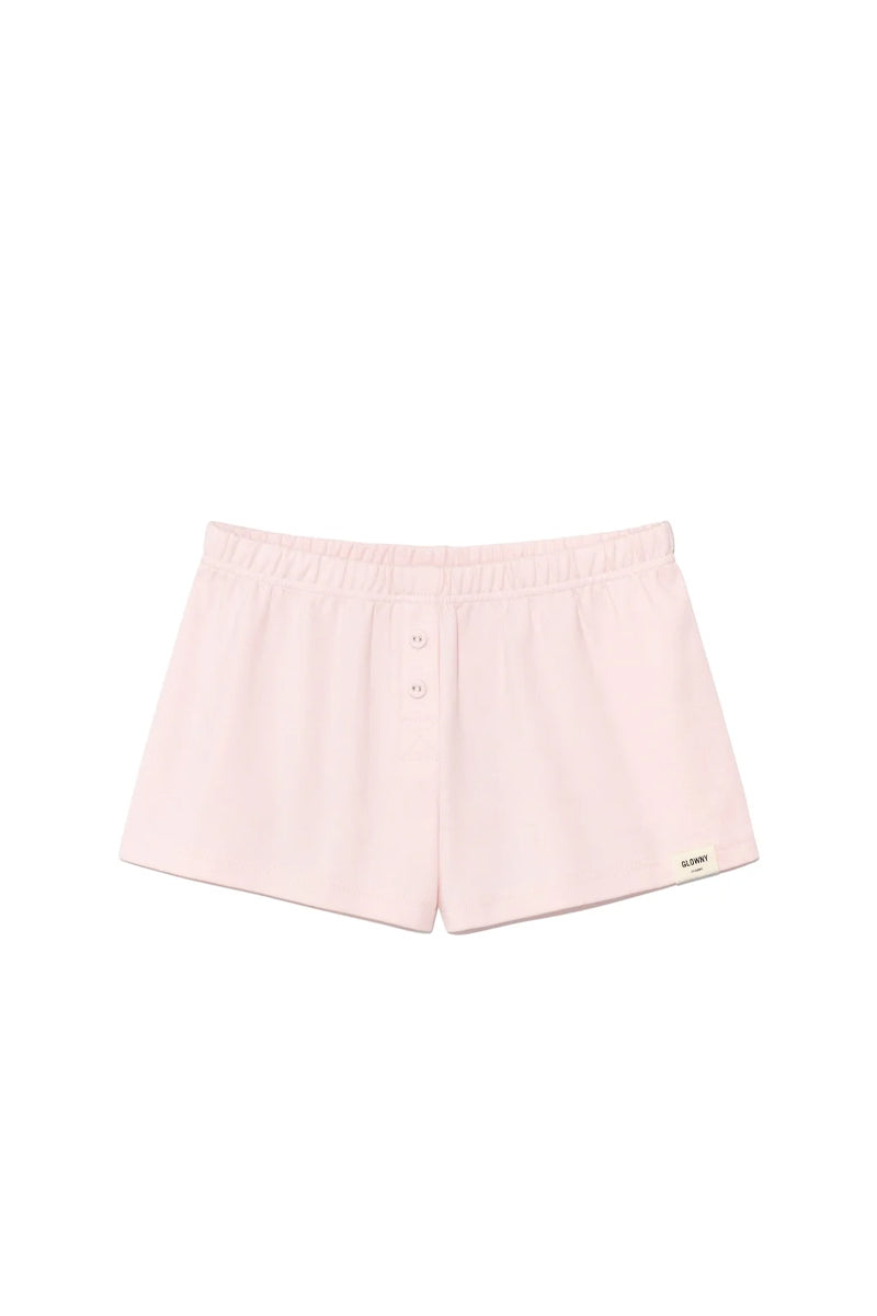 BUTTON FLY MINI SHORTS / TRAWBERRY PNK