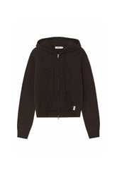 G CLASSIC KNIT ZIP UP / DARK BRWN