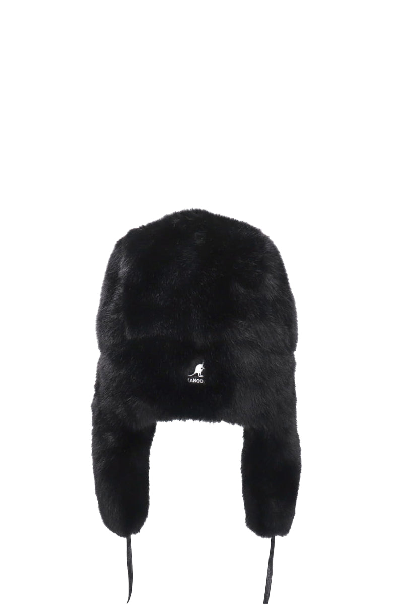 FAUX FUR TRAPPER / BLK
