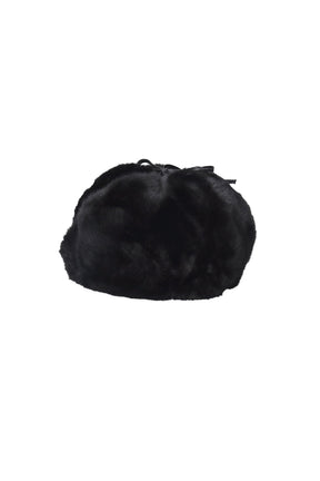 FAUX FUR TRAPPER / BLK