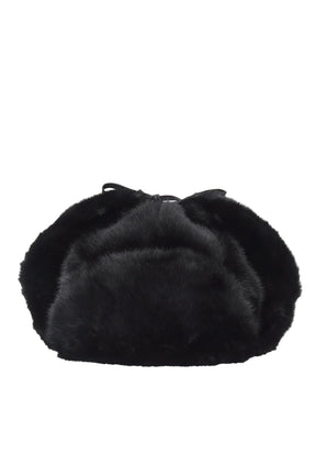 FAUX FUR TRAPPER / BLK