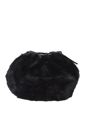 FAUX FUR TRAPPER / BLK
