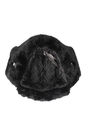 FAUX FUR TRAPPER / BLK