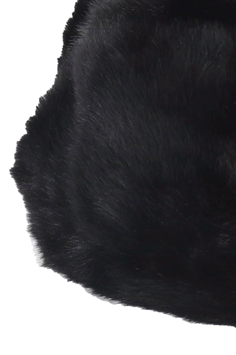 FAUX FUR TRAPPER / BLK