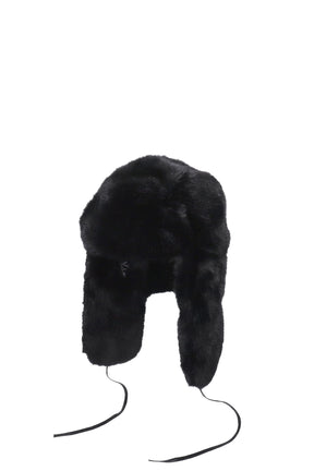 FAUX FUR TRAPPER / BLK