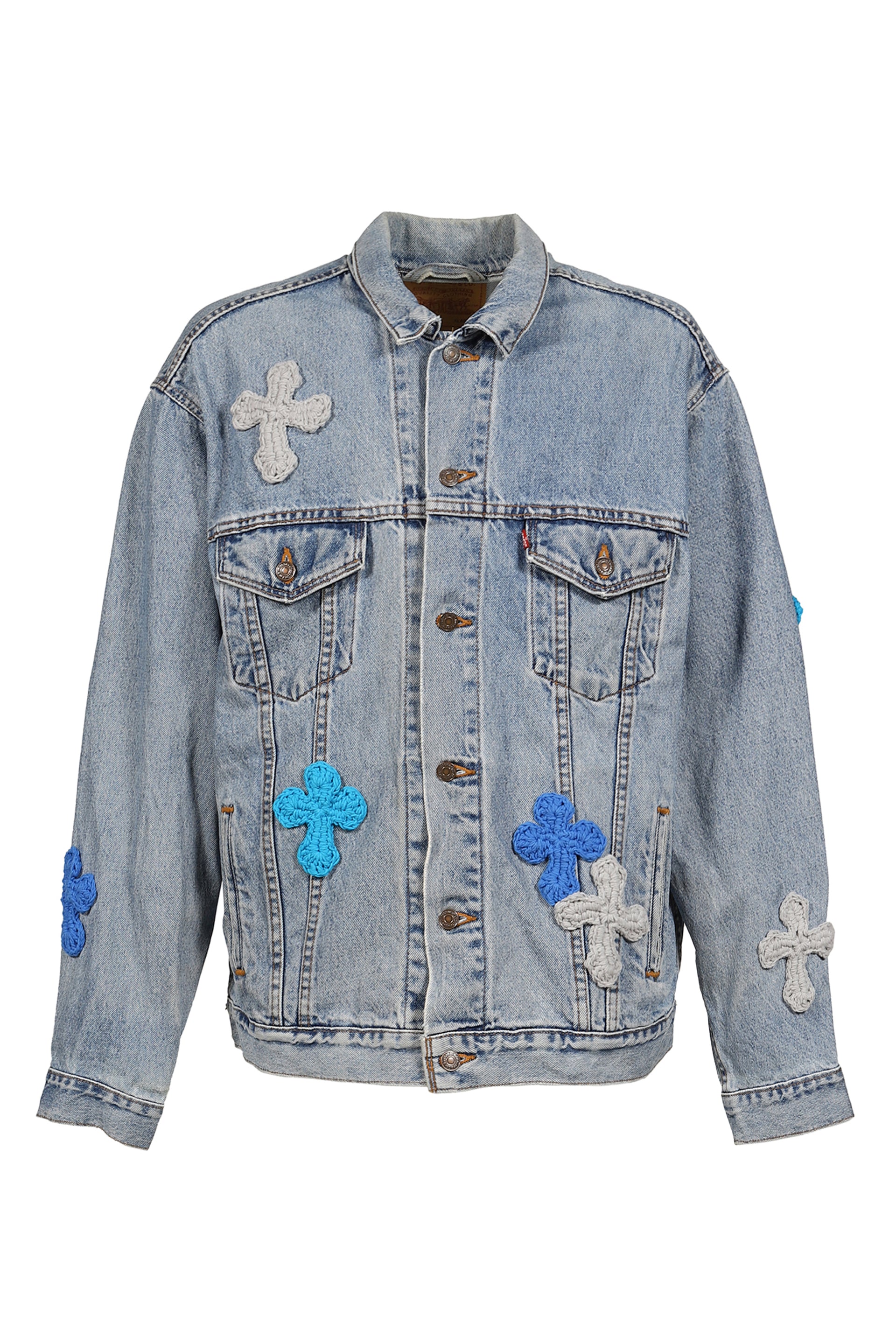 3D CROSS DENIM JACKLET / MULTI