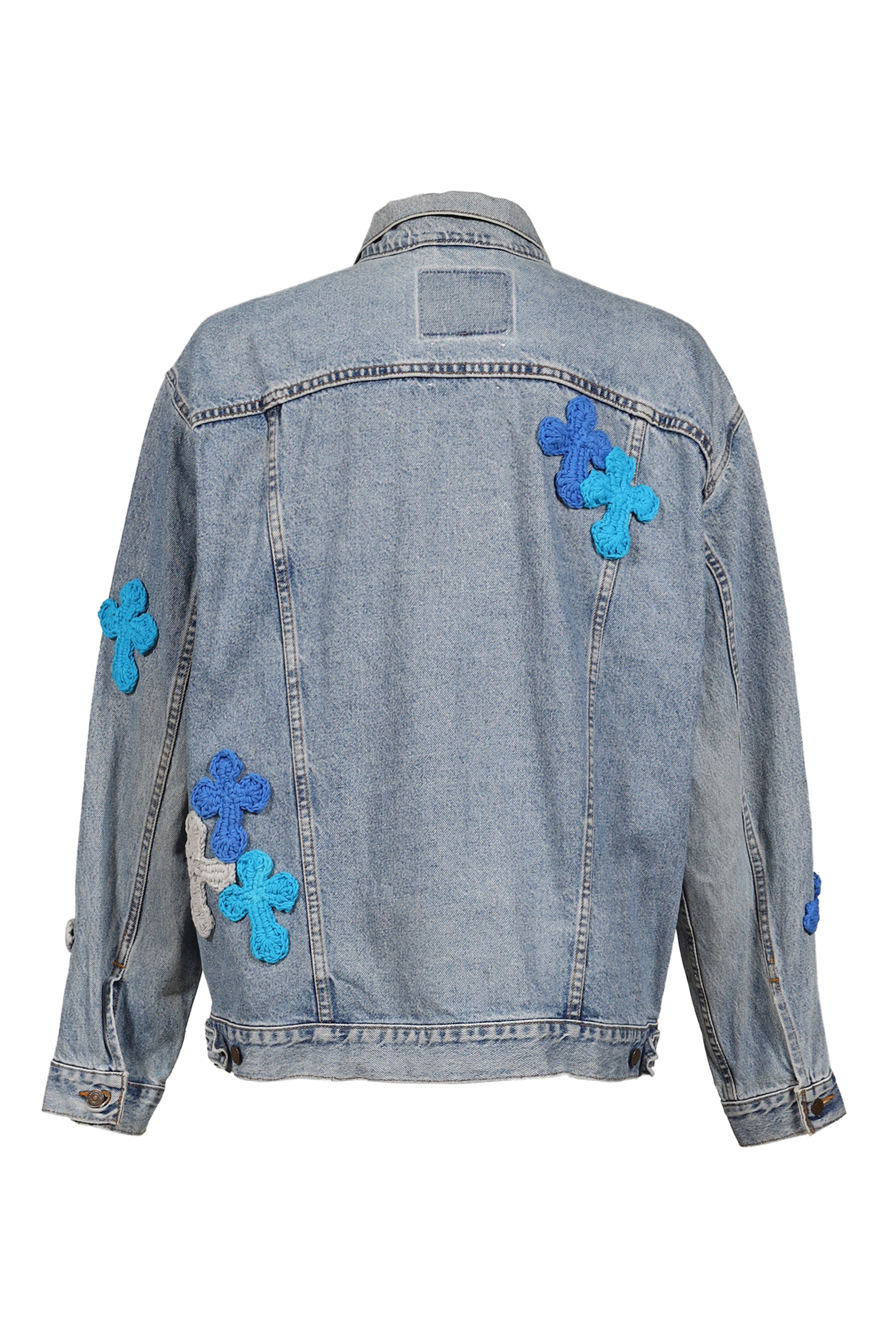 3D CROSS DENIM JACKLET / MULTI