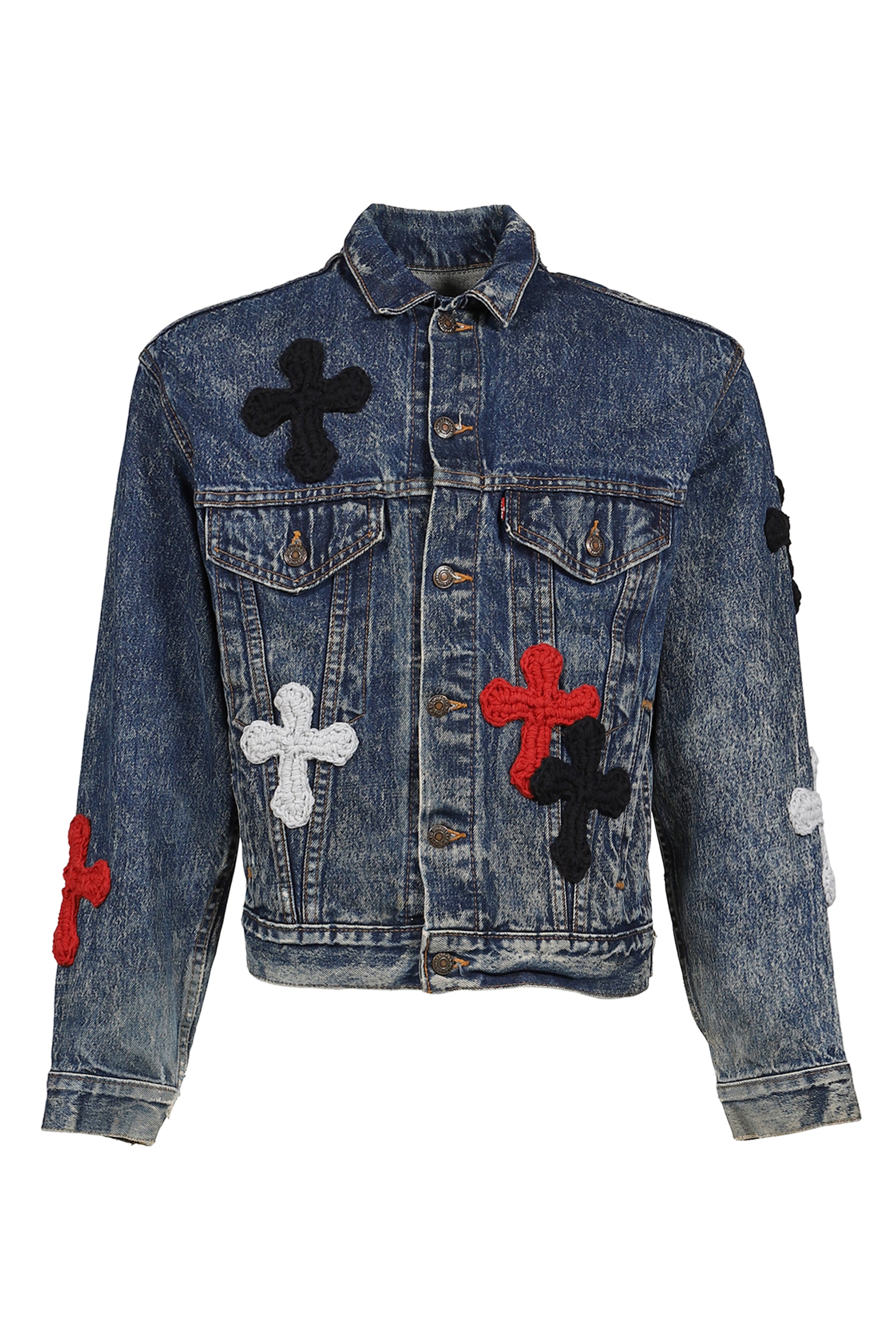 3D CROSS DENIM JACKLET / MULTI
