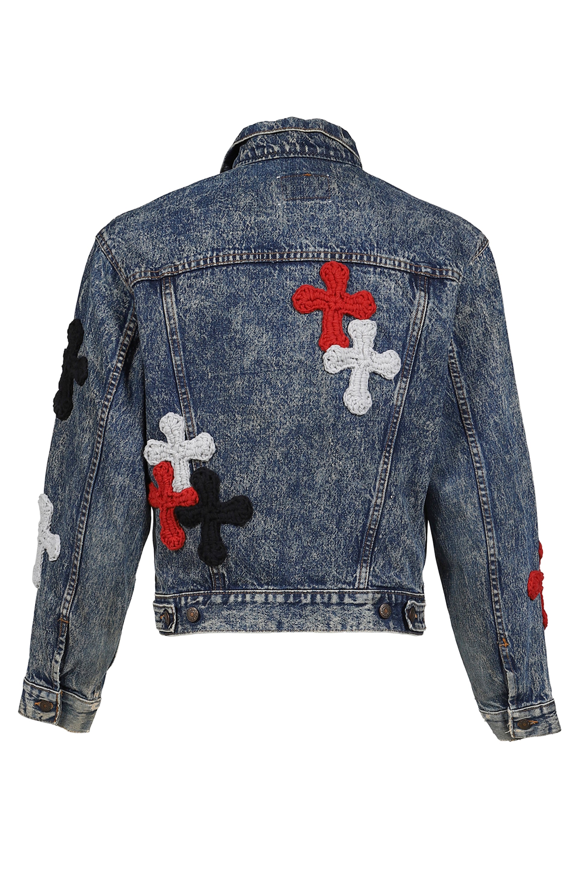 3D CROSS DENIM JACKLET / MULTI