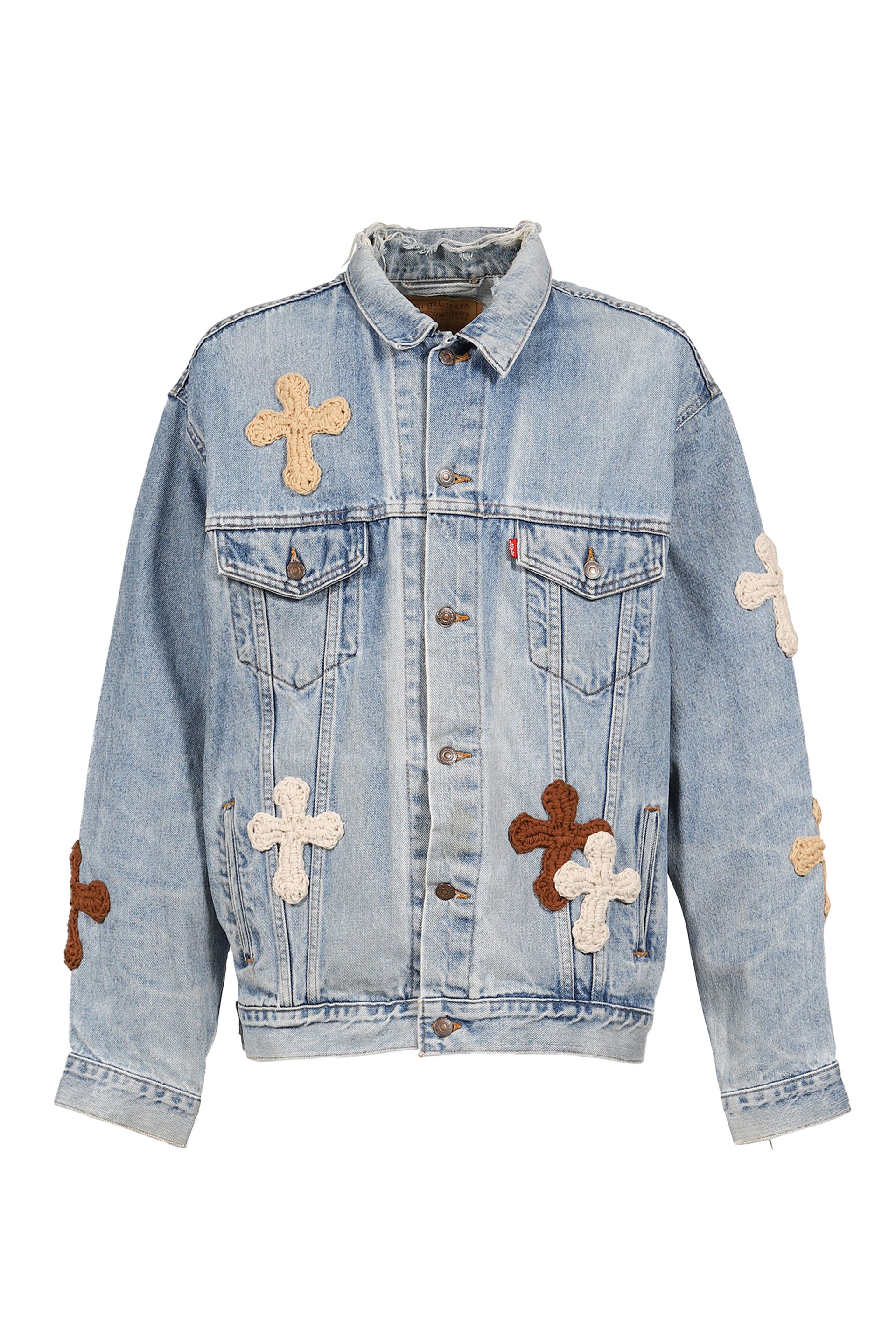 3D CROSS DENIM JACKLET / MULTI