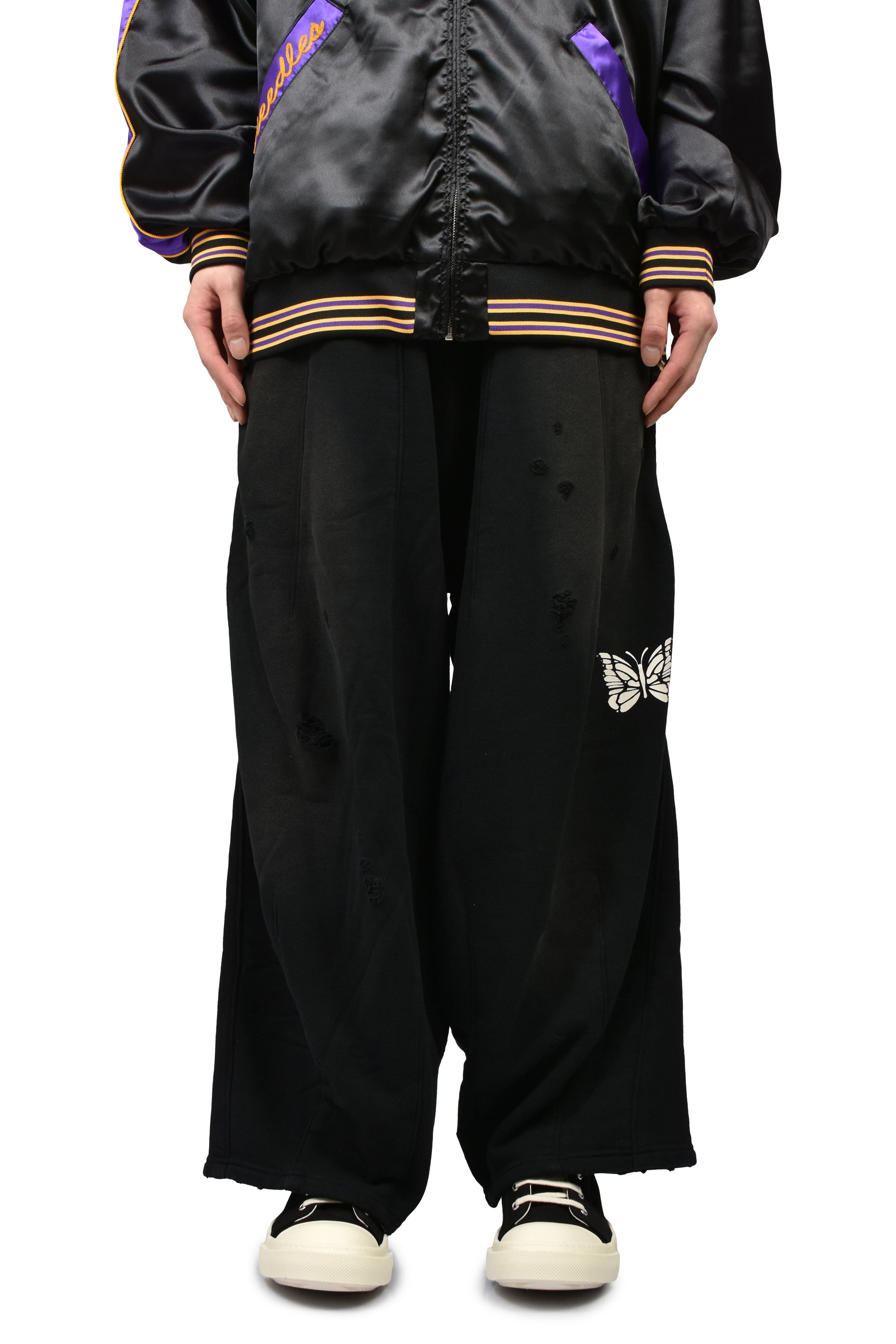 Needles ニードルス SS26 DECONSTRUCTED H.D. SWEAT PANT / BLK