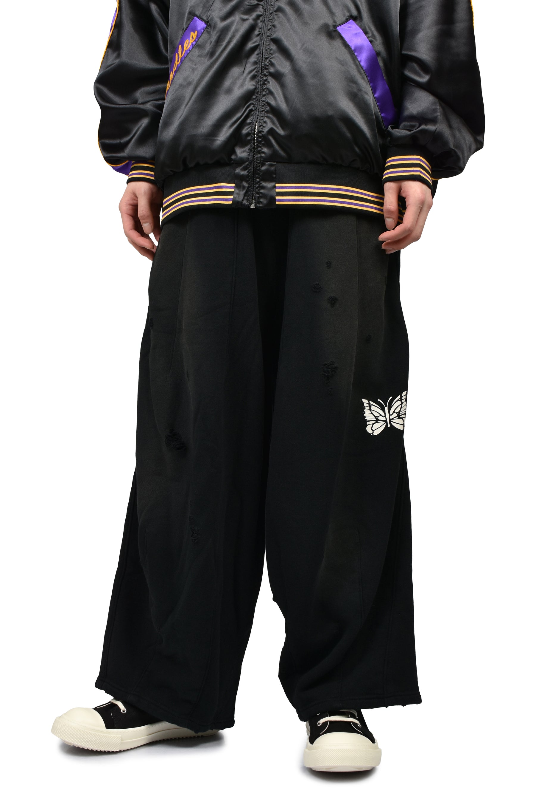 Needles ニードルス SS26 DECONSTRUCTED H.D. SWEAT PANT / BLK