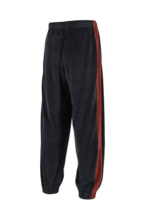 SIDE LINE SWEAT PANT - C/PE VELOUR / NVY
