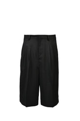 TUCK WIDE SHORTS / BLK