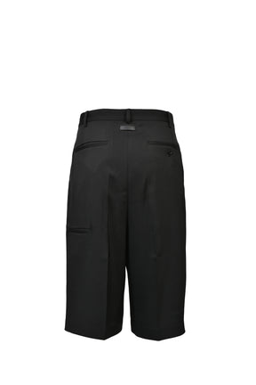 TUCK WIDE SHORTS / BLK