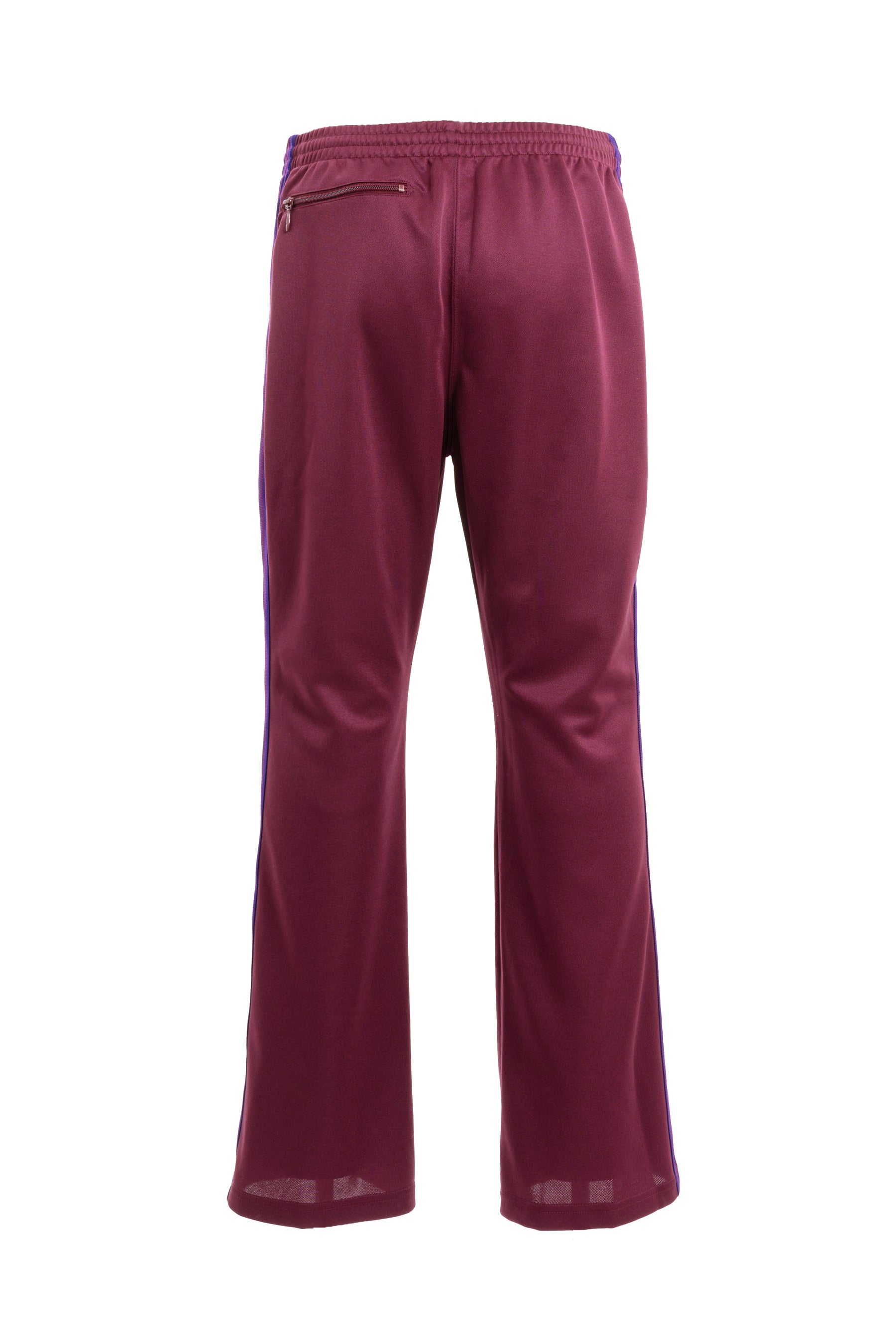 Needles FW23 BOOT-CUT TRACK PANT - POLY SMOOTH / WINE -NUBIAN