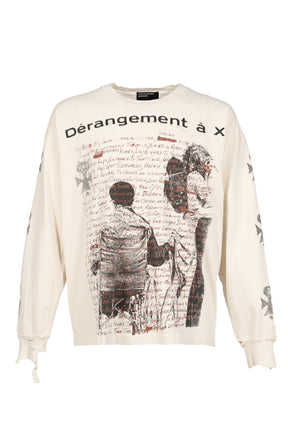 D_RANGEMENT _ X LS T-SHIRT / FADED WHT