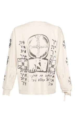 D_RANGEMENT _ X LS T-SHIRT / FADED WHT