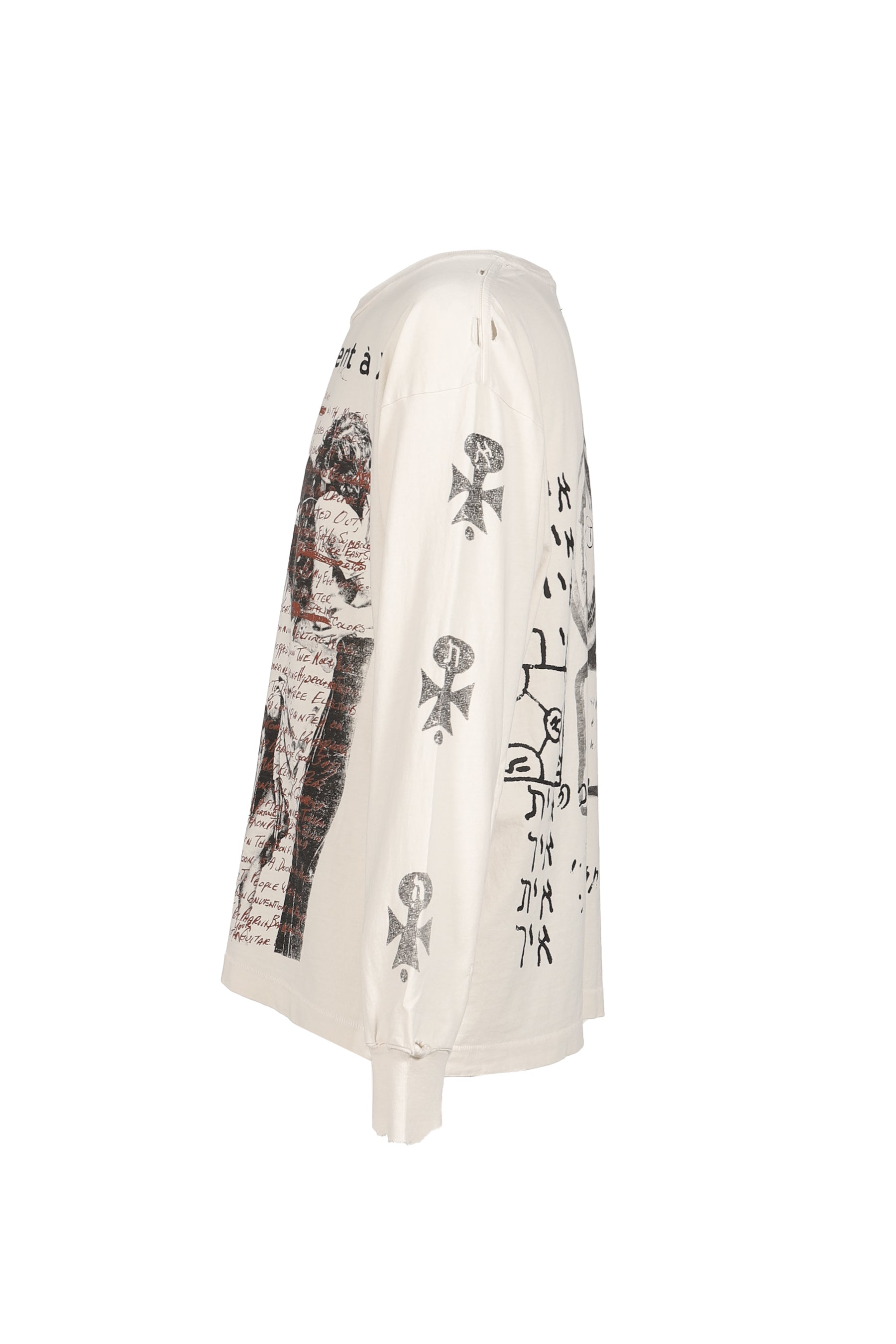 D_RANGEMENT _ X LS T-SHIRT / FADED WHT