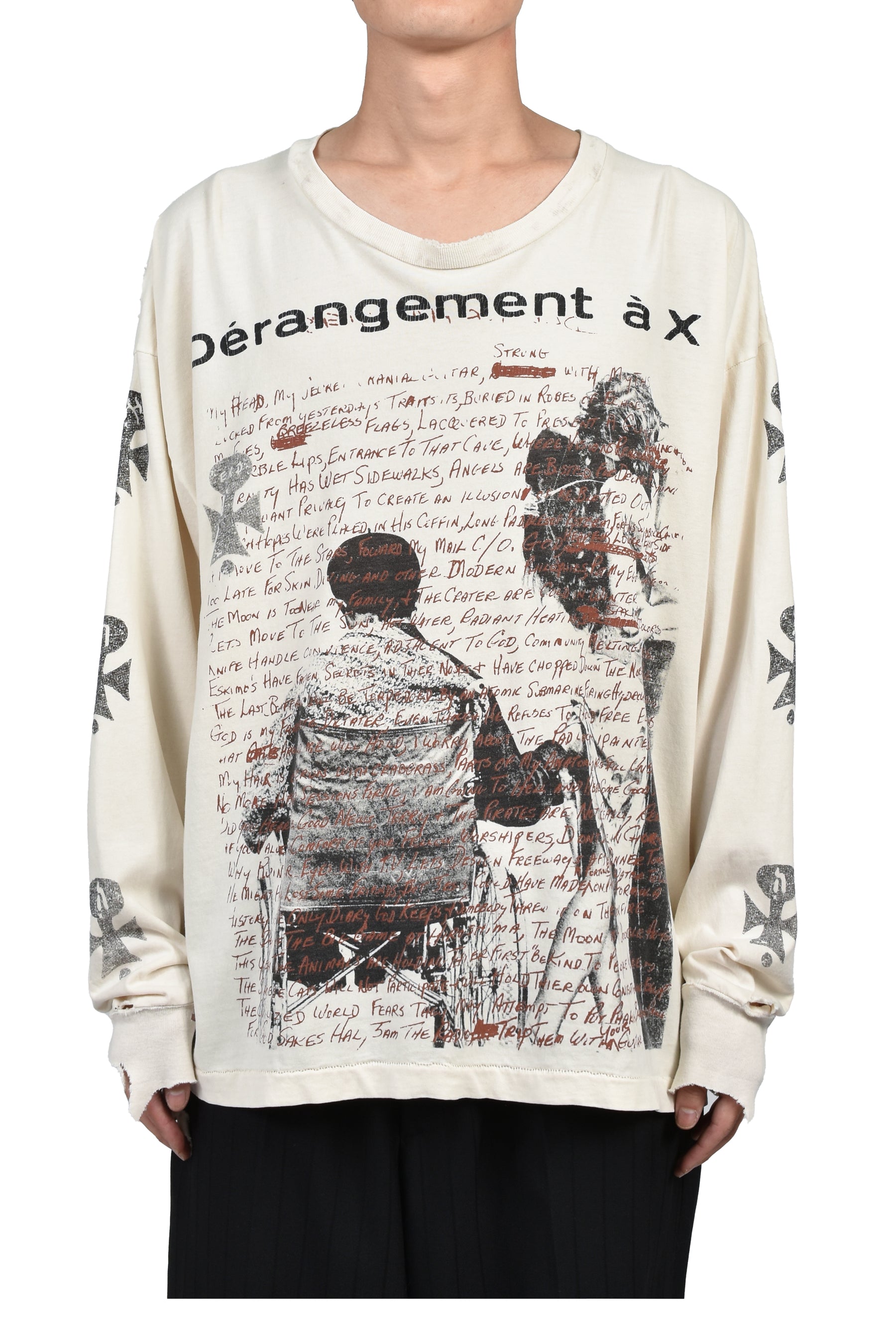 D_RANGEMENT _ X LS T-SHIRT / FADED WHT
