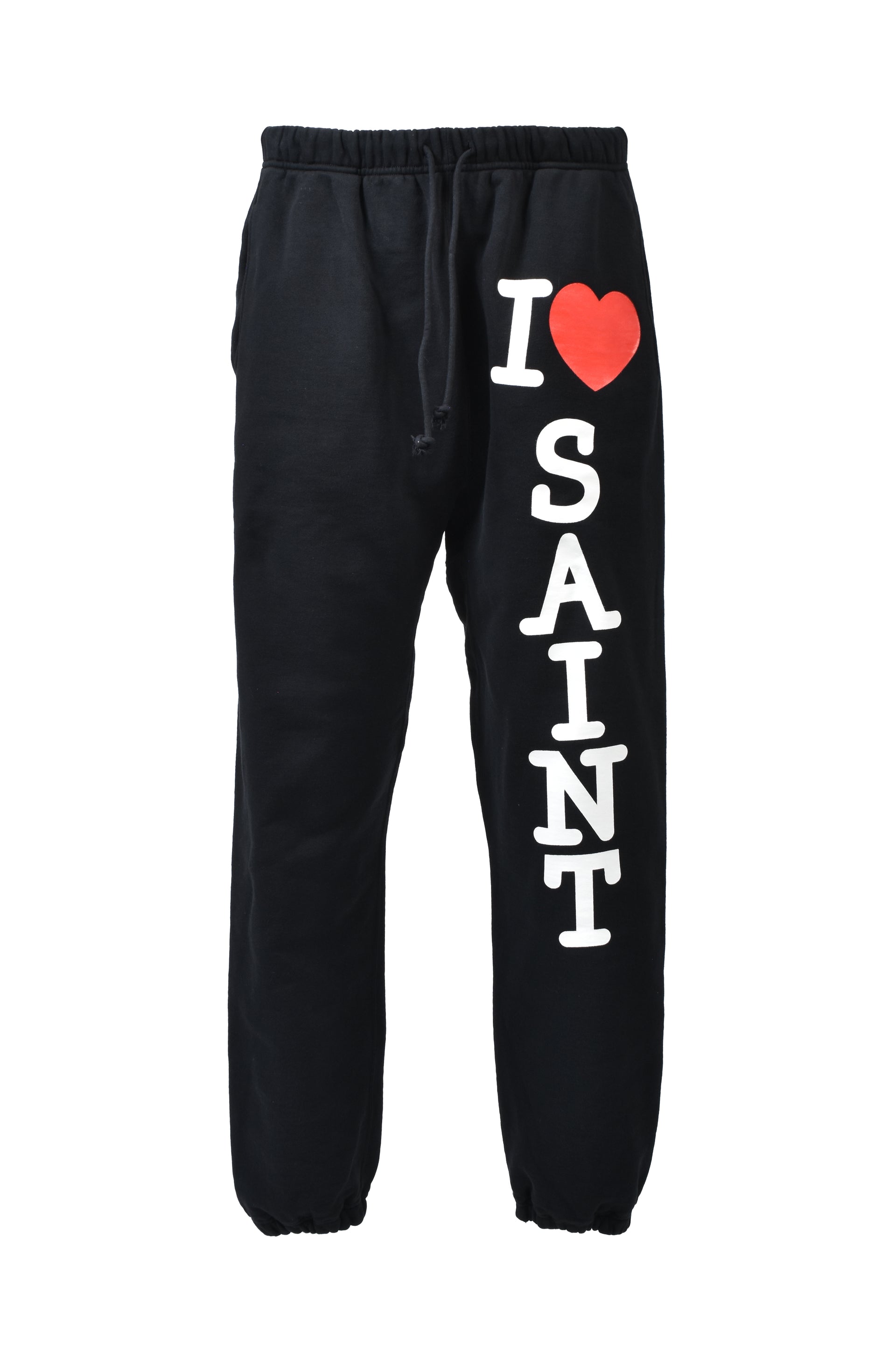 SWEAT PANTS/I LOVE SAINT / BLK
