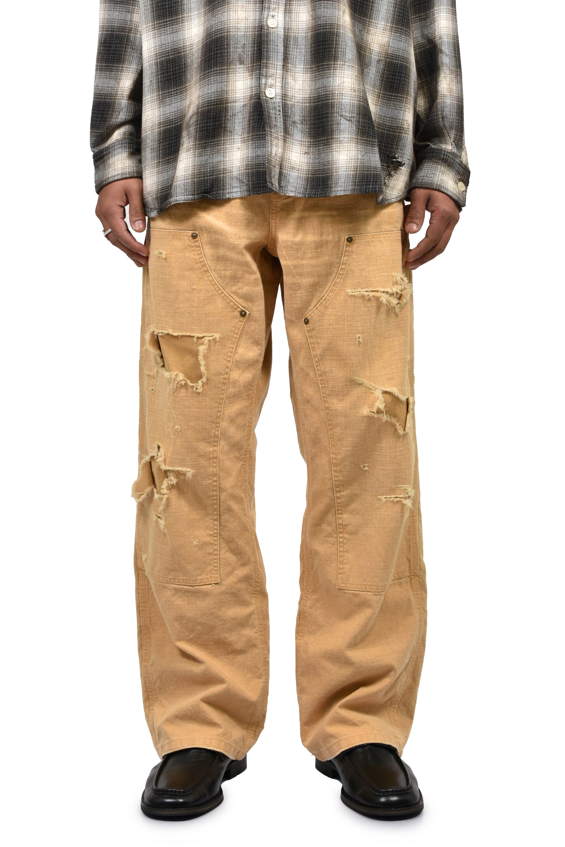 HEAVY SUN-FADED DUCK PAINTER PANTS / BEI