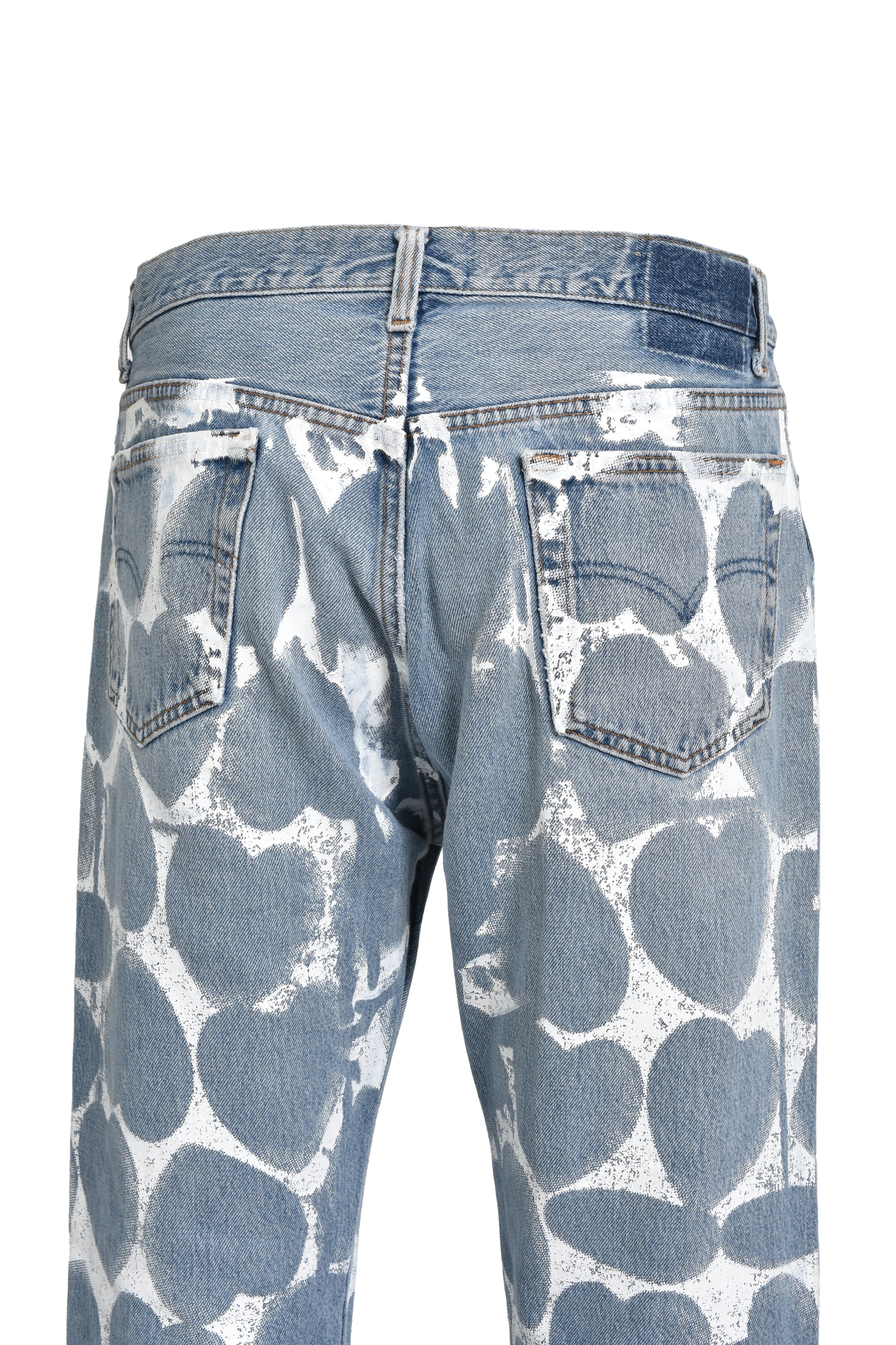 HEART PRINTED DENIM BLU