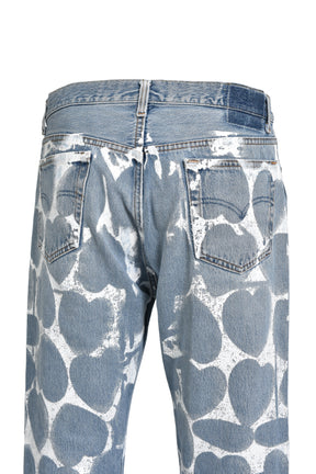 HEART PRINTED DENIM BLU