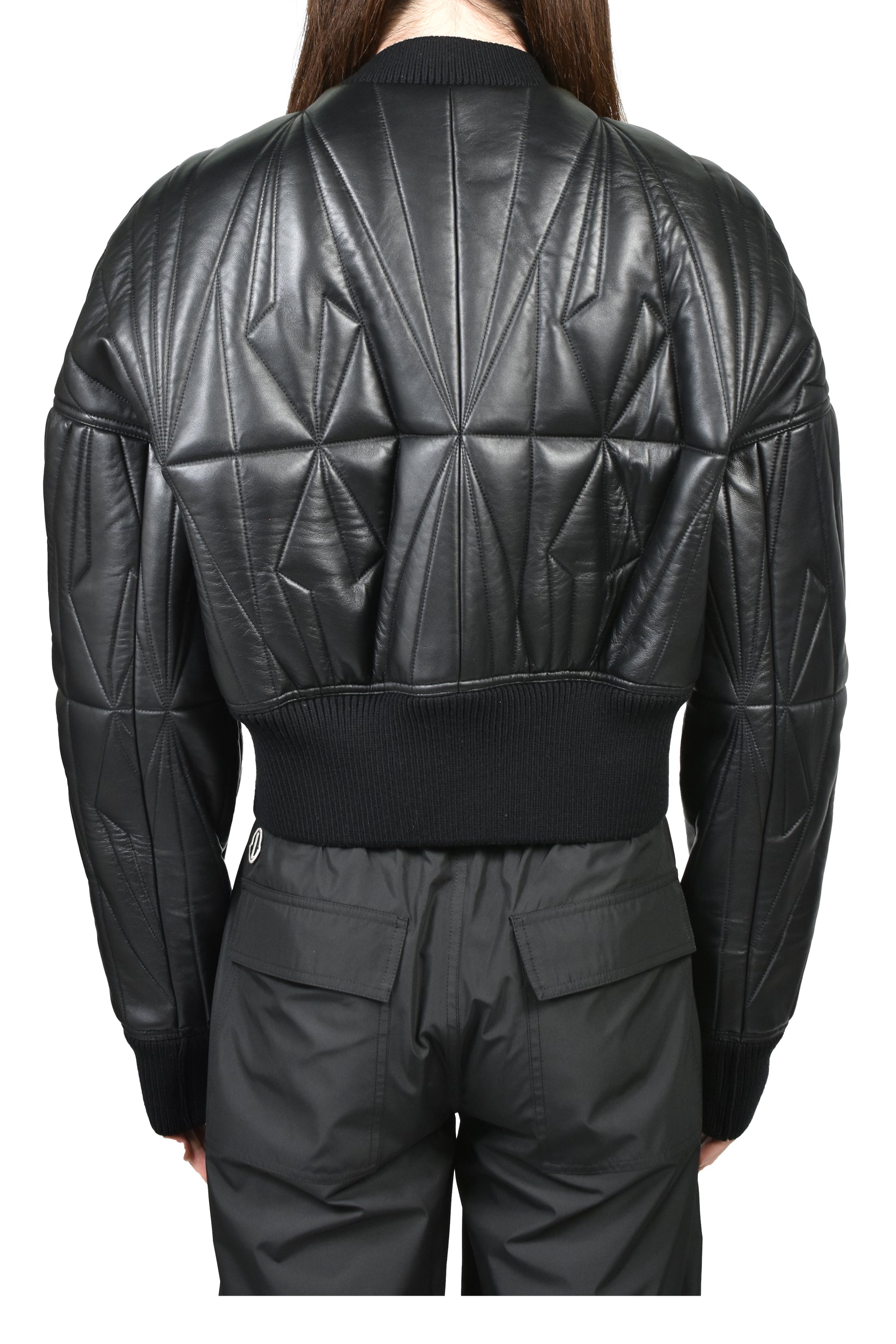 MONCLER + RICK OWENS GEOCAMO CROPPED JACKET / BLK