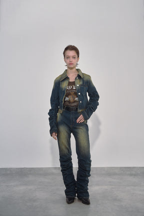 LOOSED LEG DENIM PANTS / BLU