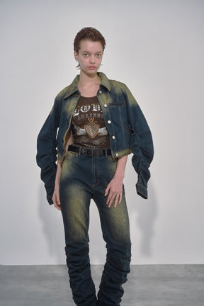LOOSED SLEEVE DENIM JACKET / BLUE