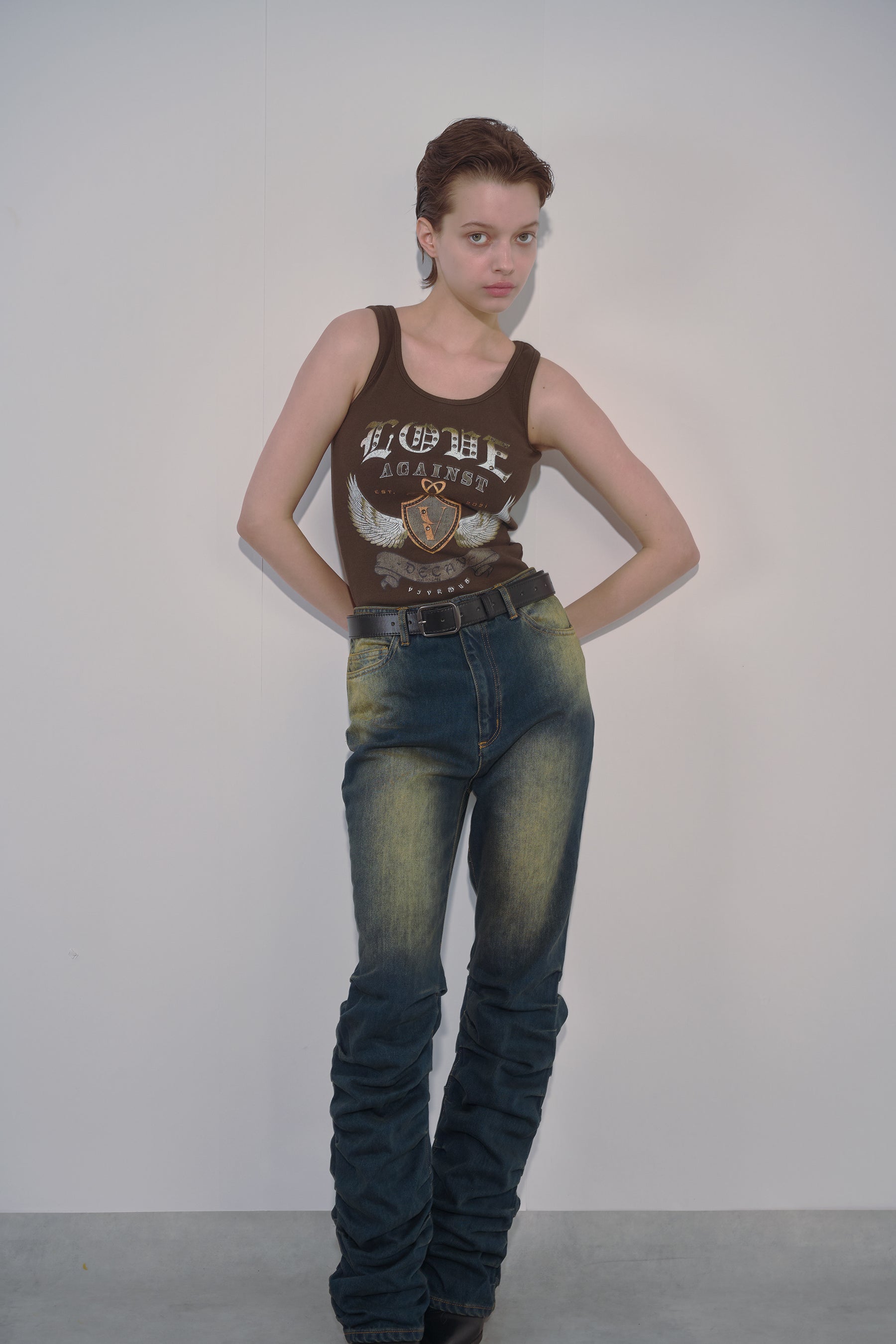 LOOSED LEG DENIM PANTS / BLU