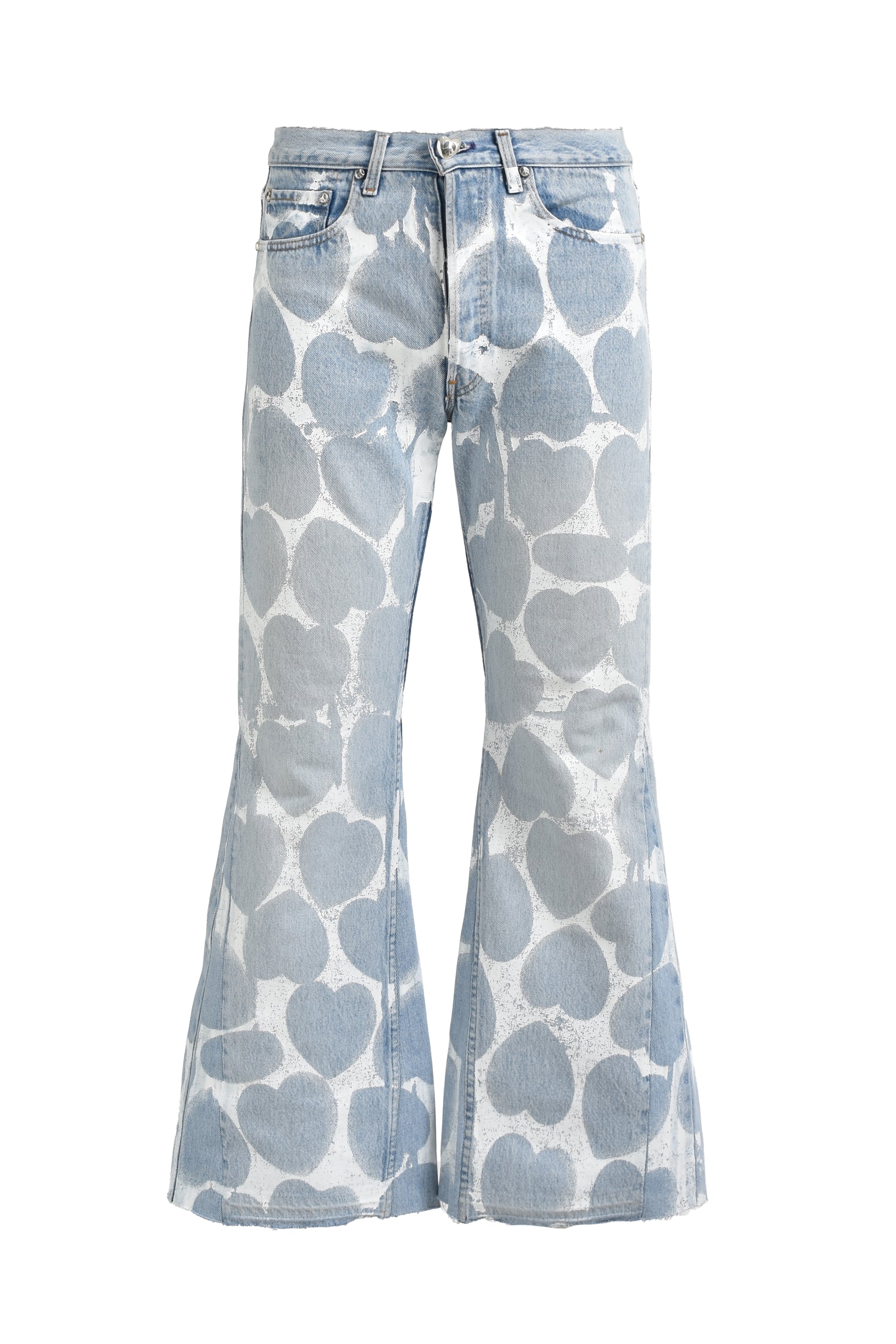 HEART PRINTED DENIM BLU