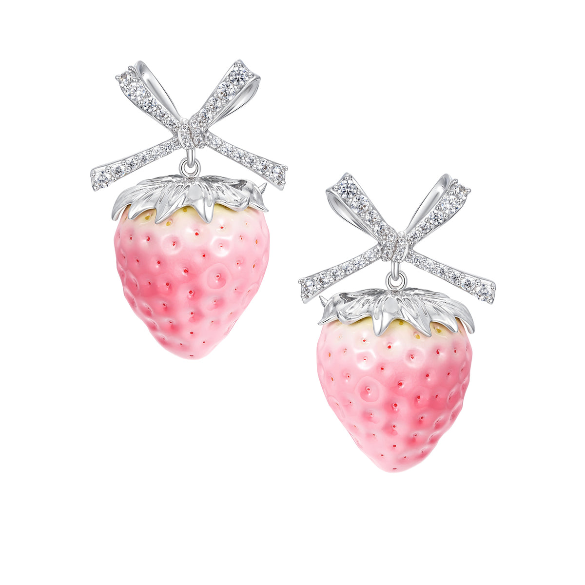 YVMIN イヴミン FW25 STRAWBERRY BOWKNOT EARRING / PNK - NUBIAN ヌビアン