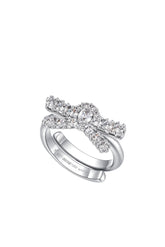 GEMSTONE BOWKNOT OPEN RING / SLV