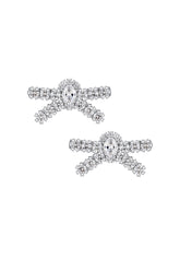 GEMSTONE BOWKNOT EARRING / SLV